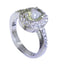 Green Amethyst Halo Japanese 925 Silver Green Gemstones Whisper thin Sophisticated Ring Jewelry
