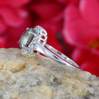 Green Amethyst Halo African 925 Sterling Silver Green Gemstone Slim Graceful Ring Jewellery