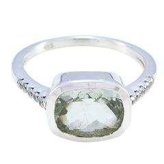 Green Amethyst Halo Egyptian Sterling Silver Green Gemstones Featherlight Graceful Ring Jewellery