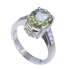 Green Amethyst Halo Moroccan Silver Green Gemstone Minimal Luxurious Ring Jewellery
