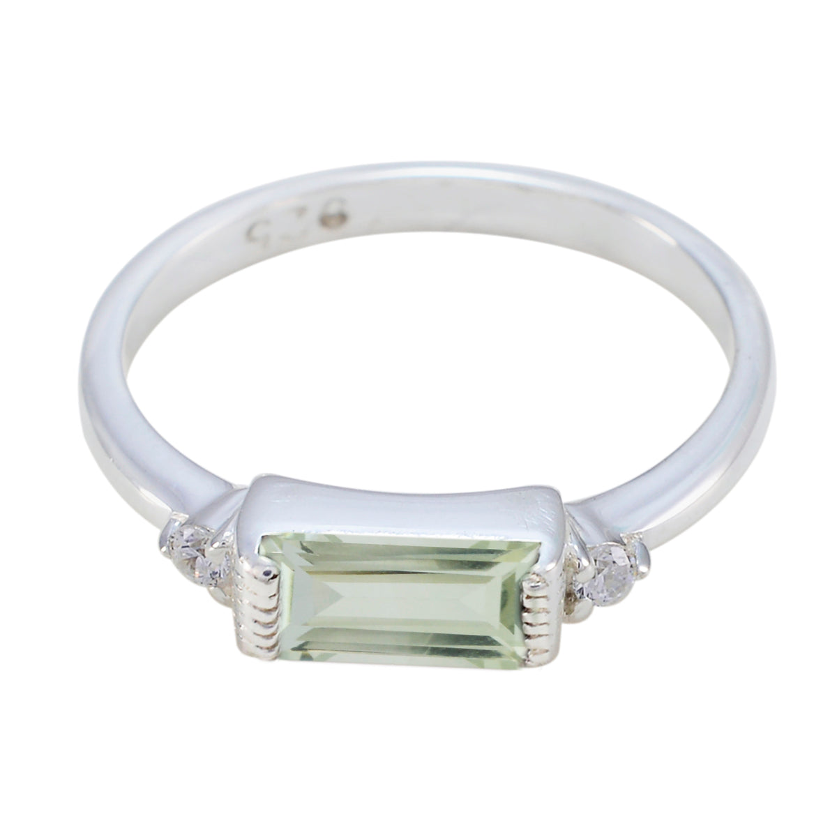 Green Amethyst Halo Korean 92.5 Silver Green Gems Delicate Fairytale Ring Jewelry メイン画像