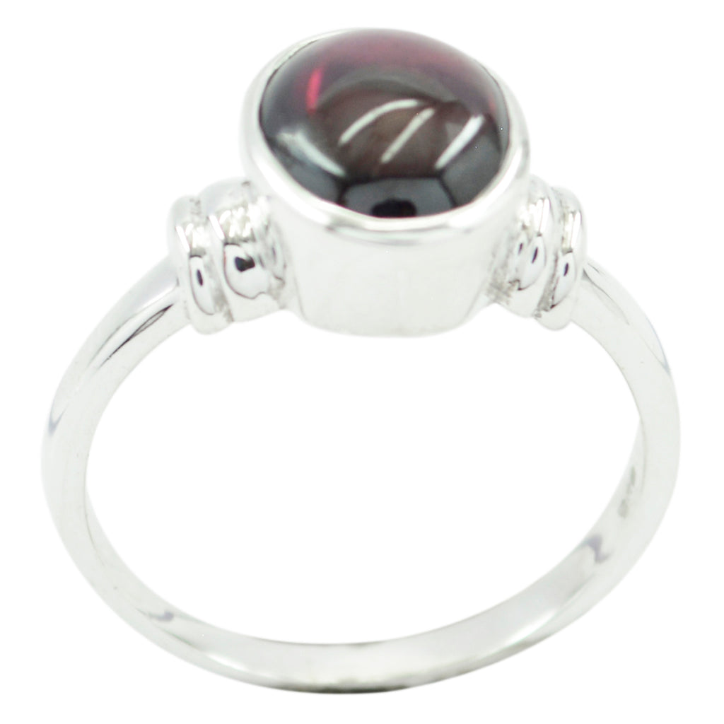 Garnet Solitaire Moroccan 92.5 Silver Red Gemstone Classic  Fairytale Ring Jewelry