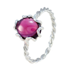 Garnet Solitaire American Silver Red Gems Elegant  Twist Ring Jewelry