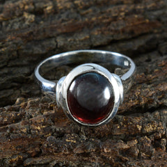 Garnet Solitaire French Silver Red Gemstones Minimal Boho Ring Jewellery