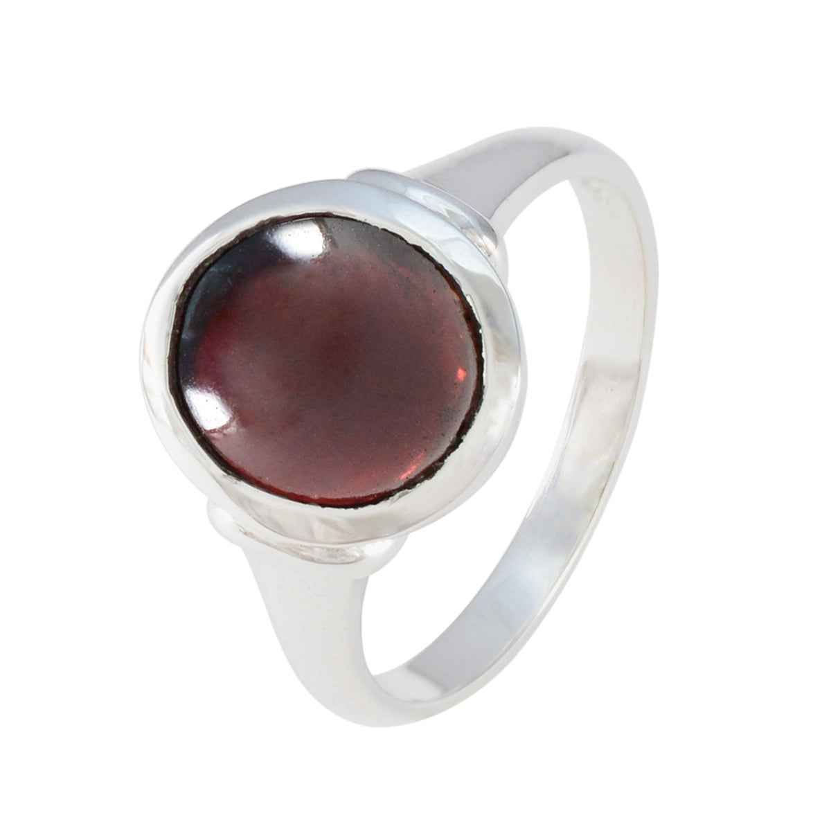 Garnet Solitaire French Silver Red Gemstones Minimal Boho Ring Jewellery