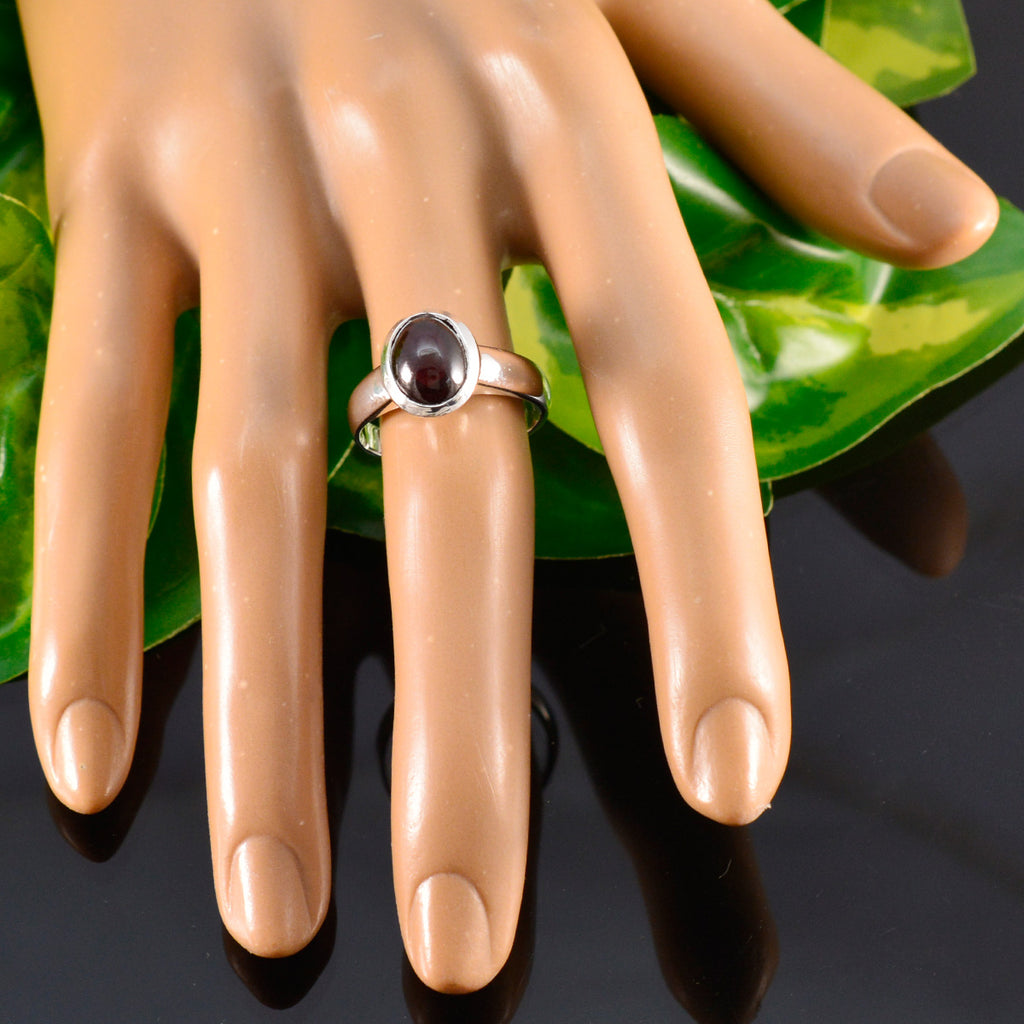 Garnet Solitaire Moroccan 925 Sterling Silver Red Gems Classic Luxurious Ring Jewelry