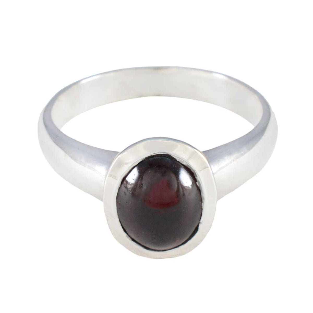 Garnet Solitaire Moroccan 925 Sterling Silver Red Gems Classic Luxurious Ring Jewelry