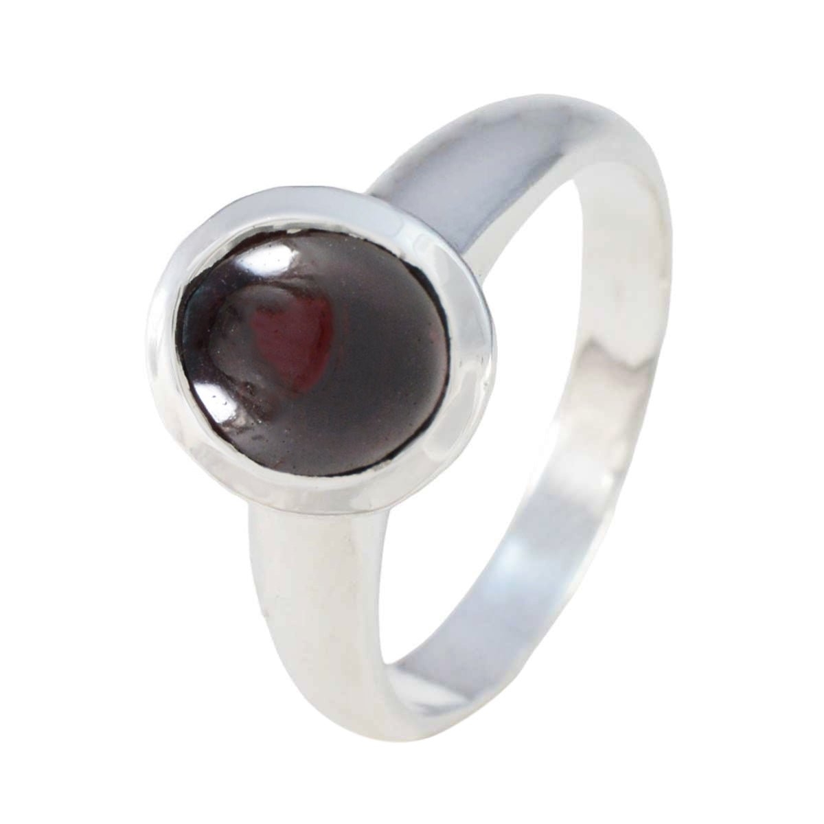 Garnet Solitaire Moroccan 925 Sterling Silver Red Gems Classic Luxurious Ring Jewelry