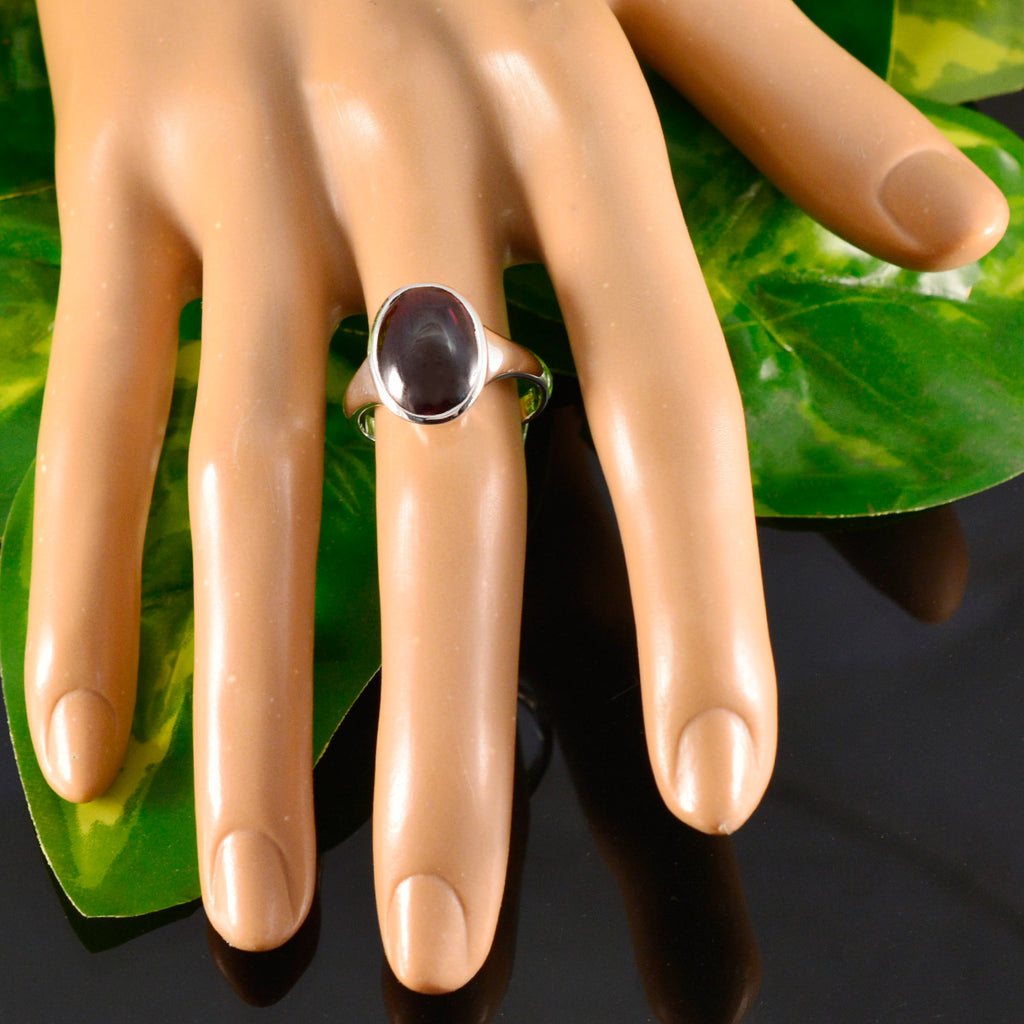 Garnet Solitaire Indian 925 Sterling Silver Red Gemstone Minimal Boho Ring Jewellery