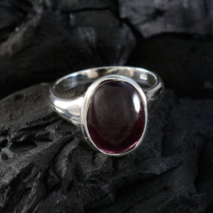 Garnet Solitaire Indian 925 Sterling Silver Red Gemstone Minimal Boho Ring Jewellery