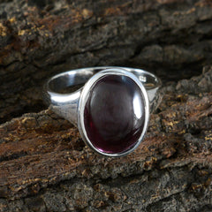 Garnet Solitaire Indian 925 Sterling Silver Red Gemstone Minimal Boho Ring Jewellery