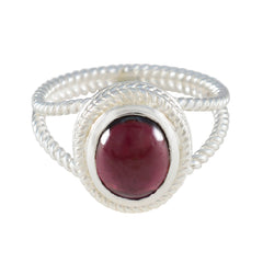 Garnet Solitaire Mexican Sterling Silver Red Gemstone Classic Rope Wire Ring Jewellery