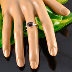 Garnet Solitaire Turkish Silver Red Gemstones Dainty Abstract Ring Jewellery