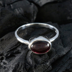 Garnet Solitaire Turkish Silver Red Gemstones Dainty Abstract Ring Jewellery