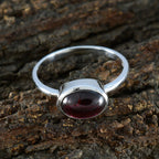 Garnet Solitaire Turkish Silver Red Gemstones Dainty Abstract Ring Jewellery