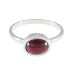 Garnet Solitaire Turkish Silver Red Gemstones Dainty Abstract Ring Jewellery