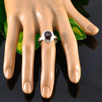 Garnet Solitaire Indian Silver Red Gemstone Classic Sophisticated Ring Jewellery