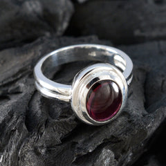 Garnet Solitaire Indian Silver Red Gemstone Classic Sophisticated Ring Jewellery