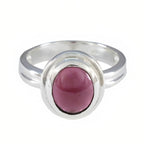 Garnet Solitaire Indian Silver Red Gemstone Classic Sophisticated Ring Jewellery