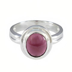 Garnet Solitaire Indian Silver Red Gemstone Classic Sophisticated Ring Jewellery
