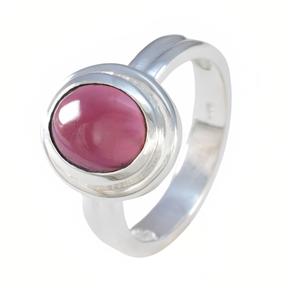 Garnet Solitaire Indian Silver Red Gemstone Classic Sophisticated Ring Jewellery