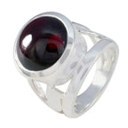 Garnet Solitaire French 925 Sterling Silver Red Gems Chunky Sophisticated Ring Jewellery