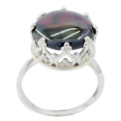 Garnet Solitaire French Sterling Silver Red Gemstone Minimal Art Deco Ring Jewelry