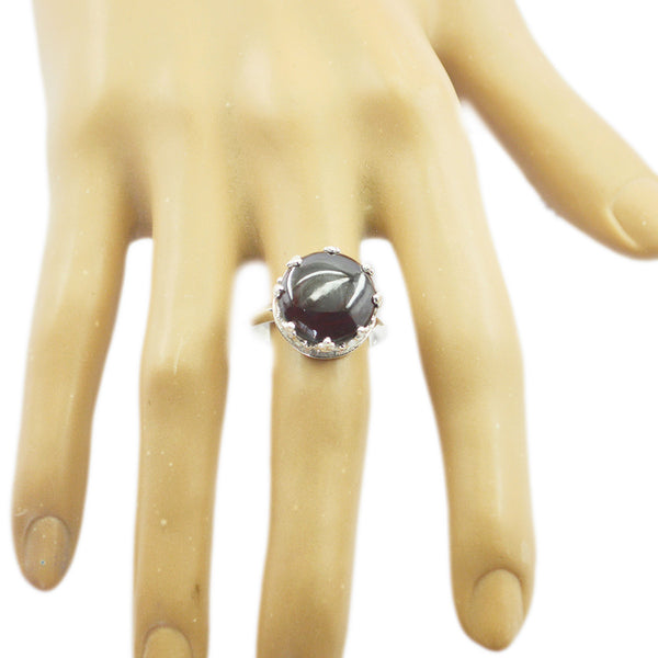 Garnet Solitaire French Sterling Silver Red Gemstone Minimal Art Deco Ring Jewelry