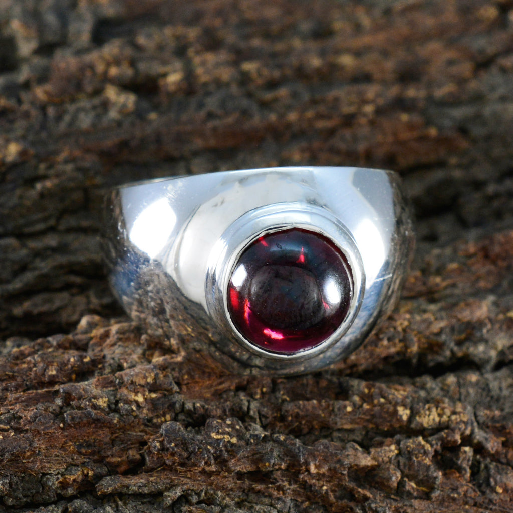 Garnet Solitaire African 925 Silver Red Gemstones Eye catching Romantic Ring Jewellery