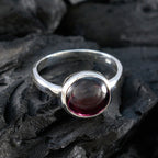 Garnet Solitaire Moroccan 92.5 Silver Red Gemstone Slim Contemporary Ring Jewellery