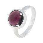 Garnet Solitaire Moroccan 92.5 Silver Red Gemstone Slim Contemporary Ring Jewellery