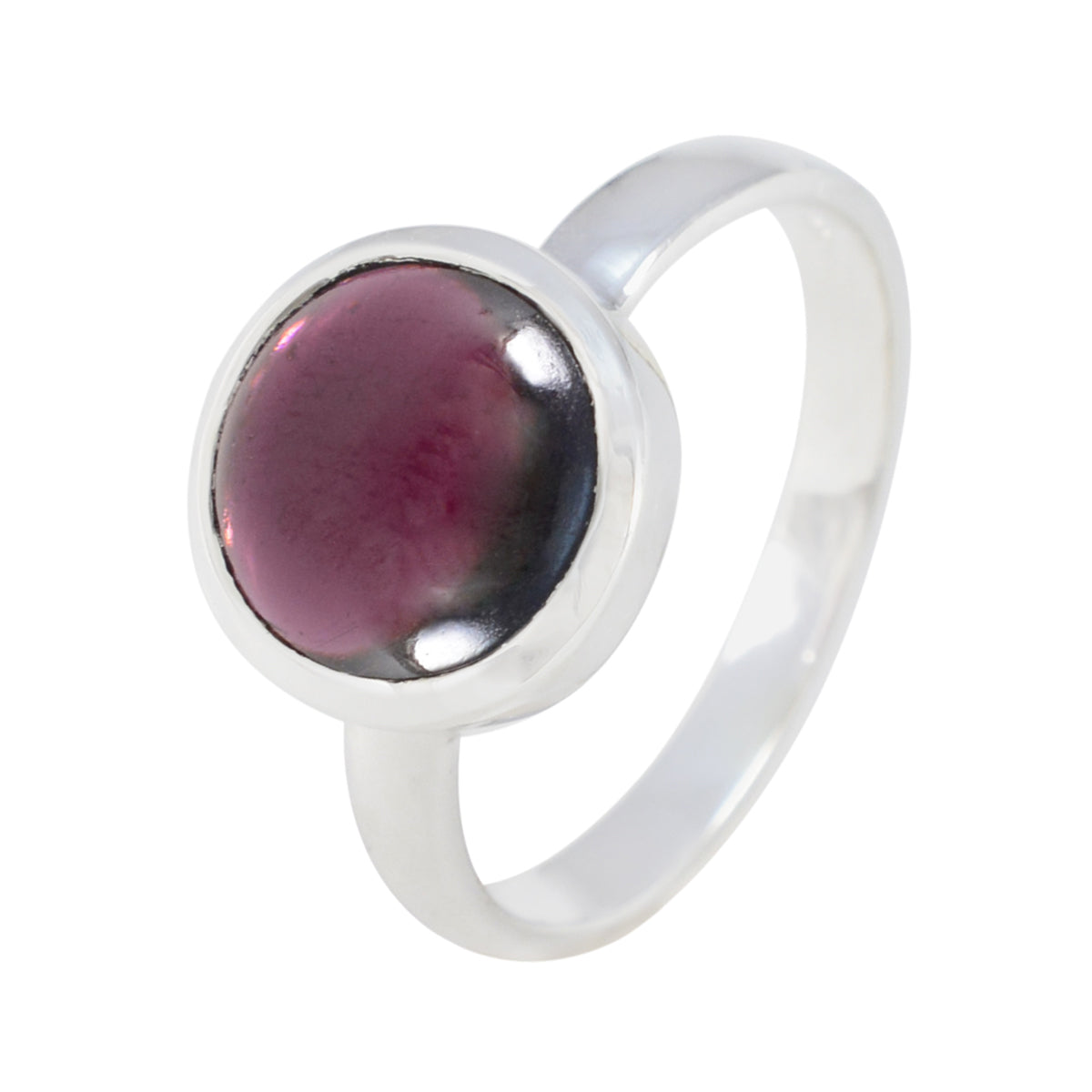 Garnet Solitaire Moroccan 92.5 Silver Red Gemstone Slim Contemporary Ring Jewellery