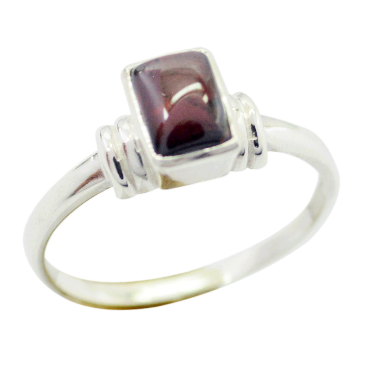 Garnet Solitaire American Sterling Silver Red Gemstones Dainty Abstract Ring Jewellery