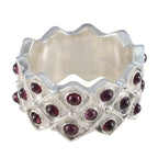 Garnet multiple French Silver Red Gemstone Chunky Eternity Band Jewellery