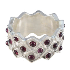 Garnet multiple French Silver Red Gemstone Chunky Eternity Band Jewellery