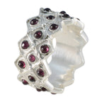 Garnet multiple French Silver Red Gemstone Chunky Eternity Band Jewellery