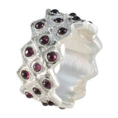 Garnet multiple French Silver Red Gemstone Chunky Eternity Band Jewellery