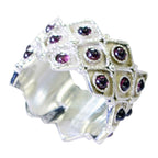 Garnet multiple French Silver Red Gemstone Chunky Eternity Band Jewellery