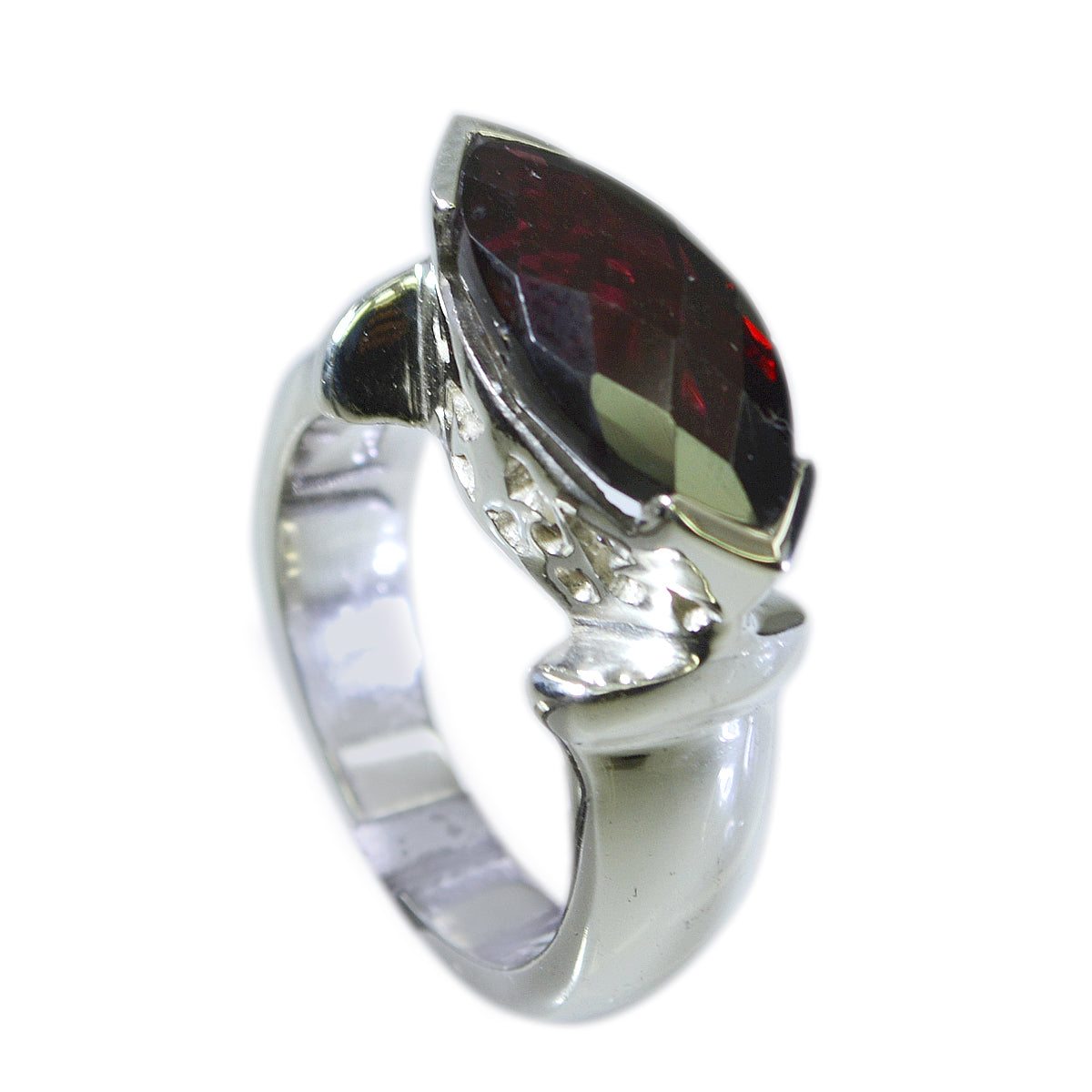 Garnet Solitaire Middle Eastern 925 Silver Red Gems Essential  Filigree Ring Jewelry Hoofdafbeelding