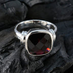 Garnet Solitaire Moroccan 925 Silver Red Gemstones Eye catching Abstract Ring Jewelry