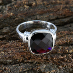 Garnet Solitaire Moroccan 925 Silver Red Gemstones Eye catching Abstract Ring Jewelry