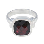 Garnet Solitaire Moroccan 925 Silver Red Gemstones Eye catching Abstract Ring Jewelry