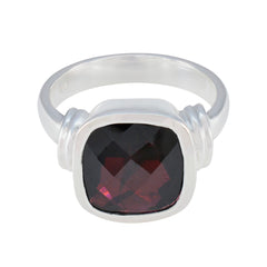 Garnet Solitaire Moroccan 925 Silver Red Gemstones Eye catching Abstract Ring Jewelry