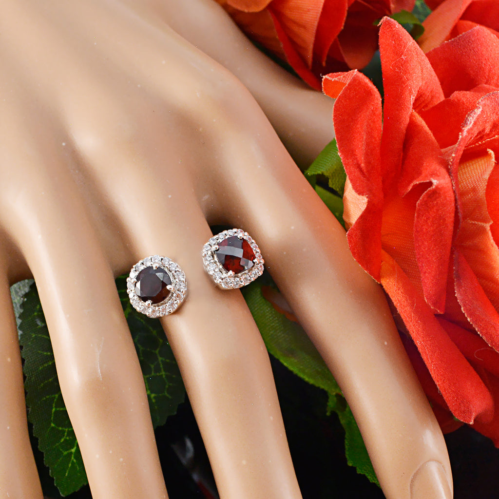 Garnet Toi et Moi African Silver Red Gemstones Tiny Love Ring Jewellery