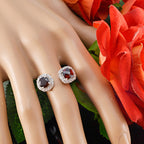 Garnet Toi et Moi African Silver Red Gemstones Tiny Love Ring Jewellery