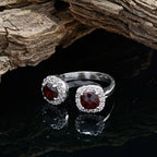 Garnet Toi et Moi African Silver Red Gemstones Tiny Love Ring Jewellery