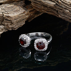 Garnet Toi et Moi African Silver Red Gemstones Tiny Love Ring Jewellery