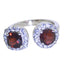 Garnet Toi et Moi African Silver Red Gemstones Tiny Love Ring Jewellery