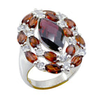 Garnet multiple Indian 925 Sterling Silver Red Gemstones Essential  Contemporary Ring Jewellery