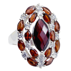 Garnet multiple Indian 925 Sterling Silver Red Gemstones Essential  Contemporary Ring Jewellery